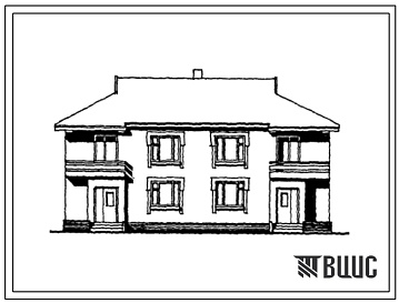 Фасады Типовой проект 173-000-553с.13.86 Двухэтажный двухквартирный жилой дом с 4 комнатными квартирами для индивидуальных застройщиков в Молдавской ССР