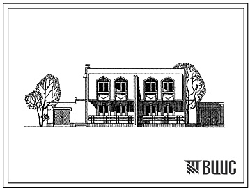 Фасады Типовой проект 175-63-36с.13.86 2 этажный 2 квартирный блокированный жилой дом с 5 комнатными квартирами в двух уровнях для индивидуальных застройщиков (для Азербайджанской ССР)
