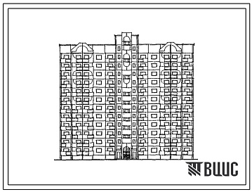 Фасады Типовой проект 176-09.13.89 12-этажная 83-квартирная блок-секция Т-4 (1-2-2-2-2-3-3) для строительства в г. Харькове