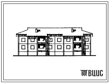 Фасады Типовой проект 111-94-179.13.89 Дом 2-этажный 2-секционный 8-квартирный (для строительства в УССР)