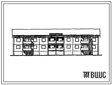 Фасады Типовой проект 111-94-180.13.89 Дом 2-этажный 2-секционный 8-квартирный (для строительства в УССР)
