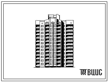 Фасады Типовой проект 236-012.13.90 Блок-секция рядовая-торцевая 12-этажная 48-квартирная 2.2.3.4 для строительства в центральных районах УССР