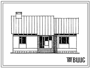 Фасады Типовой проект 183-17-117с.13.87 1-этажный 1-квартирный 4-комнатный жилой дом для сельского государственного строительства. Для строительства в Грузинской ССР.