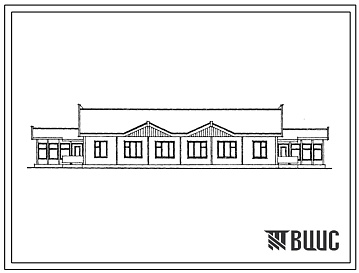 Фасады Типовой проект 1Кз-464ДС-24с.86 Одноэтажный двухквартирный жилой дом с квартирами типа 5Б
