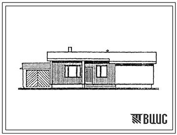Фасады Типовой проект 143-000-423.13.86 Одноэтажный одноквартирный 5-комнатный жилой дом с гаражом для государственного строительства в Латвийской ССР
