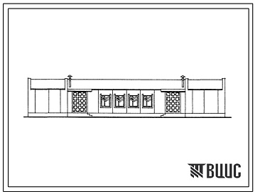 Фасады Типовой проект 181-55-27с.13.86 Одноэтажный двухквартирный жилой дом с 4-комнатными квартирами типа Б (для Таджикской ССР)