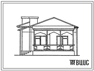Фасады Типовой проект 181-203-16с.13.86 Одноэтажный одноквартирный 2-х комнатный жилой дом (для Азербайджанской ССР)