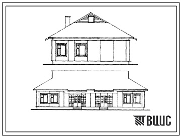 Фасады Типовой проект 183-000-550с.13.86 Одноэтажный двухквартирный жилой дом с трехкомнатными квартирами для государственного строительства в Молдавской ССР