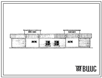 Фасады Типовой проект 184-40-77с.85 Одноэтажный 2-квартирный жилой дом с 3-комнатными квартирами (для сельского строительства в южной зоне УзССР)