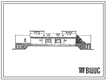 Фасады Типовой проект 184-40-116с.13.86 Одноэтажный двухквартирный жилой дом с 3-комнатными квартирами с надворными постройками для индивидуального строительства в предгорных районах южной зоны Узбекской ССР