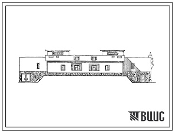 Фасады Типовой проект 184-40-117с.13.86 Одноэтажный двухквартирный жилой дом с 4-комнатными квартирами с надворными постройками для индивидуального строительства в предгорных районах южной зоны Узбекской ССР