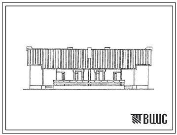Фасады Типовой проект 184-52-260с.86 Одноэтажный двухквартирный жилой дом с трехкомнатными квартирами