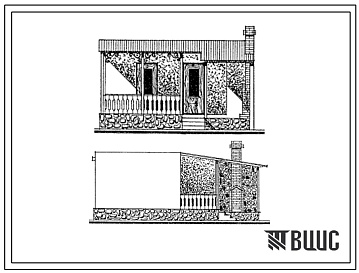 Фасады Типовой проект 185-000-568с.13.86 Одноэтажный 2-комнатный летний садовый домик с летней кухней (для Азербайджанской ССР)
