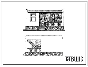 Фасады Типовой проект 185-000-569с.13.86 Одноэтажный 2-комнатный летний садовый домик (для Азербайджанской ССР)