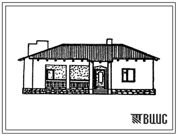 Фасады Типовой проект 185-42-160с.13.87 Одноэтажный одноквартирный 3-комнатный жилой дом (для Азербайджанской ССР)