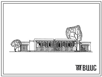 Фасады Типовой проект 185-63-34с.13.86 1 этажный 2 квартирный блокированный жилой дом с 4 комнатными квартирами для индивидуальных застройщиков (для Азербайджанской ССР)