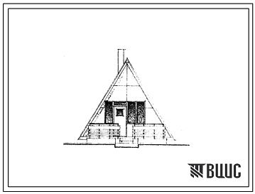 Фасады Типовой проект 189-000-464С.13.86 Одноэтажный двухкомнатный садовый домик типа "Шалаш" (для Казахской ССР)