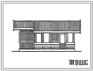 Фасады Типовой проект 186-000-699.13.87 Дачный домик на 3 человека со стенами из деревянно-щитовых конструкций для строительства в УССР