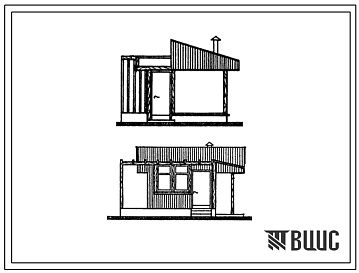 Фасады Типовой проект 186-000-476.13.86 Однокомнатный летний садовый домик (для строительства в Литовской ССР)