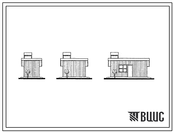 Фасады Типовой проект 196-000-68 Хозяйственные постройки (хозяйственные блоки тип 1, тип 2, тип 3; навес для автомашин; летняя теплица). Для строительства во 2 климатическом районе