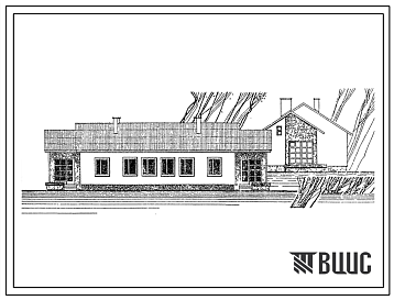 Фасады Типовой проект 184-12-43/67 Одноэтажный двухквартирный дом с трехкомнатными квартирами для строительства в Беларусской ССР (Для I проектно-строительной зоны).