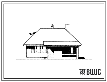 Фасады Типовой проект 185-16-13/77 Одноэтажный жилой дом на 1 квартиру типа 3А для сельского строительства в 3 климатическом районе. Отопление печное