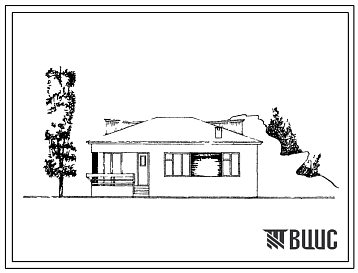 Фасады Типовой проект 185-45-3с Одноэтажный одноквартирный четырехкомнатный дом. Для строительства в Азербайджанской ССР, с сейсмичностью 7 баллов.