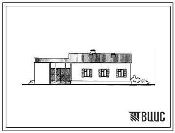 Фасады Типовой проект 184-217-3с/1 Одноэтажный дом с пятикомнатной квартирой для индивидуального строительства. Для строительства в северных районах 4А климатического подрайона Туркменской ССР сейсмичностью