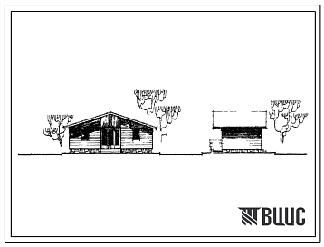 Фасады Типовой проект 185-000-76с Одноэтажный двухкомнатный летний садовый домик (планировочный вариант – 2). Для строительства во 2В, 3Б, 3В и 4Г климатических подрайонах Армянской ССР сейсмичностью 7, 8 и 9 баллов