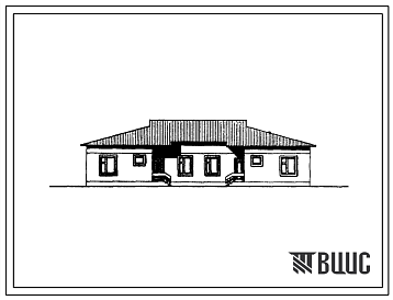 Фасады Типовой проект 188-149-8с.86 Одноэтажный жилой дом на две трехкомнатные квартиры типа 3Б. Для строительства в сельской местности