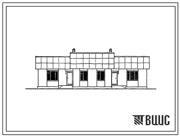 Фасады Типовой проект 183-126-78.83 1-этажный 2-квартирный жилой дом с 3-комнатными квартирами 3Б. Для строительства в 1В климатическом подрайоне Казахской СССР.