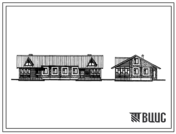 Фасады Типовой проект 181-97-169.83 1-этажный 2-квартирный 3-комнатный жилой дом усадебного типа для индивидуальных застройщиков. Для строительства в 1В климатическом подрайоне.