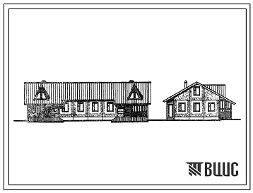 Фасады Типовой проект 181-97-170.83 1-этажный 2-квартирный 4-комнатный жилой дом усадебного типа для индивидуальных застройщиков. Для строительства в 1В климатическом подрайоне.