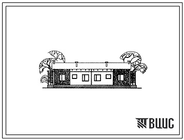 Фасады Типовой проект 181-222-13с Одноэтажный двухквартирный жилой дом с трехкомнатными квартирами.