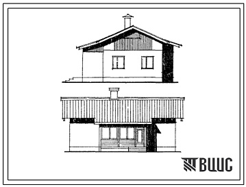 Фасады Типовой проект 181-84-41/1.2 Одноэтажный одноквартирный двухкомнатный жилой дом для сельского строительства.
