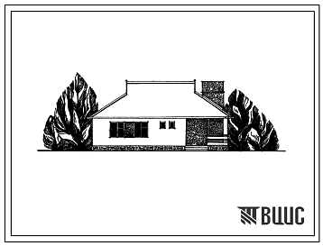Фасады Типовой проект 184-24-155.83 Одноквартирный одноэтажный жилой дом с двухкомнатной квартирой. Для индивидуальных застройщиков Западных районов Украинской ССР.