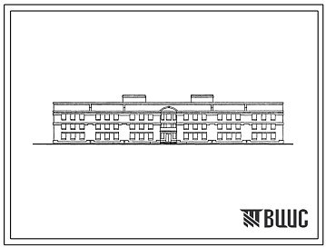 Фасады Типовой проект 224-3-35.13.87 Спальный корпус школы – интернат на 280 мест. Для. Санкт - Петербурга и пригородов. Здание трехэтажное. Стены из кирпича.