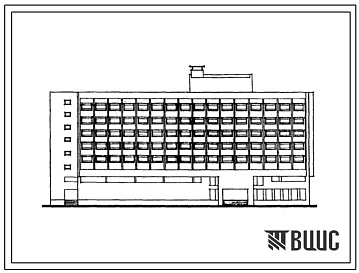Фасады Типовой проект 242-4-64с.83 Мотель на 300 мест. Для строительства в 4Б и 4В климатических подрайонах сейсмичностью 7 и 8 баллов