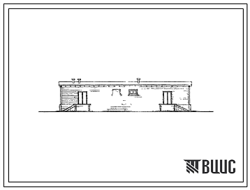 Фасады Типовой проект 7-01-68/61 Склад продовольственных товаров емкостью 300т, деревянный отапливаемый.
