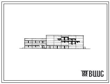 Фасады Типовой проект 232-2-34 Универсальный общественно-бытовой корпус техникумов и профтехучилищ на 720 учащихся, для строительства в 1В климатическом подрайоне, 2 и 3 климатических районах