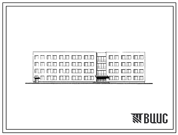 Фасады Типовой проект 234-1-71 Универсальный учебный корпус профтехучилища на 1200 учащихся (для специальностей машиностроения), для строительства в 1В климатическом подрайоне