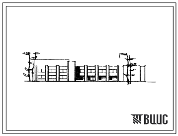 Фасады Типовой проект 234-1-72 Универсальный общественно-бытовой корпус профессионально-технического училища на 1200 учащихся, для строительства в 1В климатическом подрайоне, 2 и 3 климатических районах