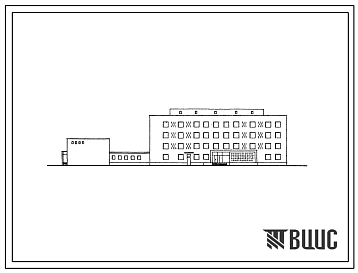 Фасады Типовой проект 234-2-3 Медицинское училище по подготовке медицинских сестер на 270 учащихся для строительства во 2 и 3 строительно-климатических зонах.