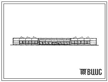 Фасады Типовой проект 71-374 Универсальное здание учебно-производственных мастерских рабочей площадью 5000 м2 для профтехучилищ, учебных комбинатов и техникумов. Для строительства в 1В климатическом подрайоне, 2 и 3 климатических районах
