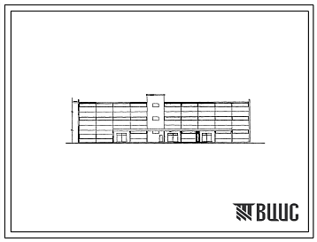 Фасады Типовой проект 4-15-132/65  Трехэтажный склад сборной железобетонной конструкции для тарных грузов (муки). Вариант склада с панельными стенами.