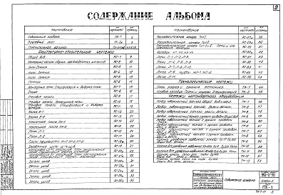 Состав фльбома. Типовой проект 902-2-70Альбом 1 Пояснительная записка и чертежи