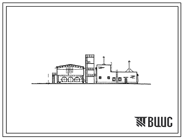 Фасады Типовой проект 705-4-74 Расходный склад жидкого хлора емкостью 96 тонн в открытом исполнении