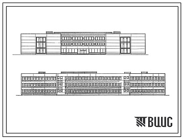 Фасады Типовой проект 222-1-534.87 Средняя школа на 44 класса (1688 учащихся) в конструкциях серии 1.020-1/83