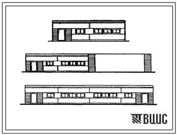 Фасады Типовой проект 801-9-2 Галерея. Для комплексов по производству молока с гидравлической уборкой навоза