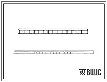 Фасады Типовой проект 801-367 Навесы пролетом 9 м  для отдыха животных на 250 и 500 скотомест.